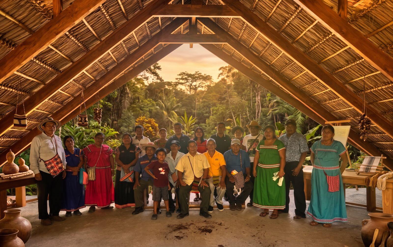 The group gathered at Tierra Santa