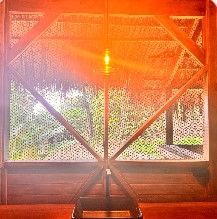 Diamond-framed window — sacred geometry in detail